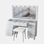 Hanah Home Mesa de Maquillaje BJ163 - 4002 con 13 Focos y Puff Blanco